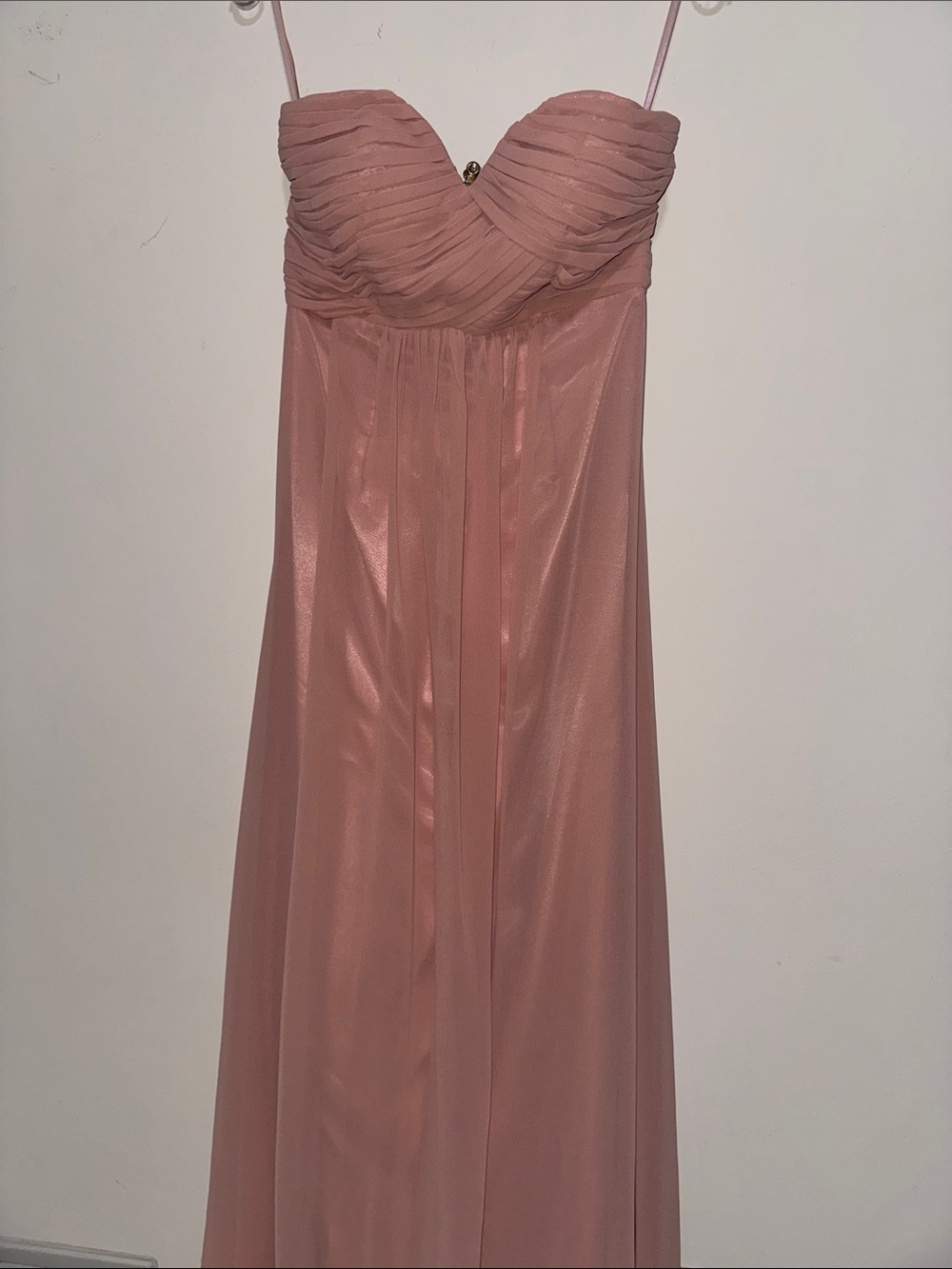 Strapless Blush Pink Chiffon Evening Dress